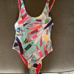 Mara Hoffman one piece scoopback neon